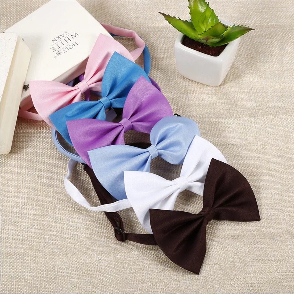 Dog & Cat 🪢 2 Piece Sateen Adjustable Bow Tie Collars